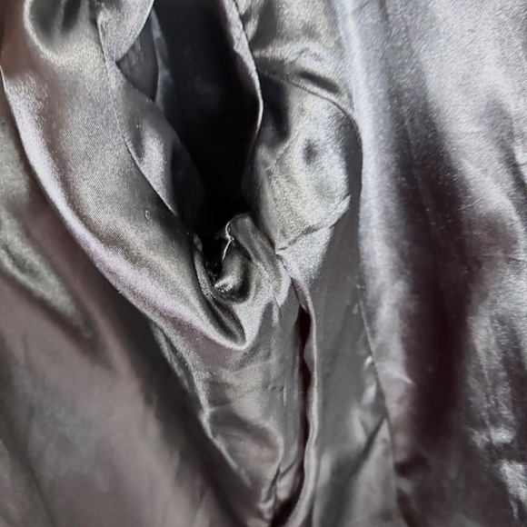 VTG 90s Metrostyle Matrix Black Leather Trenchoat Jacket Womens Size 16 Goth - Picture 9 of 9